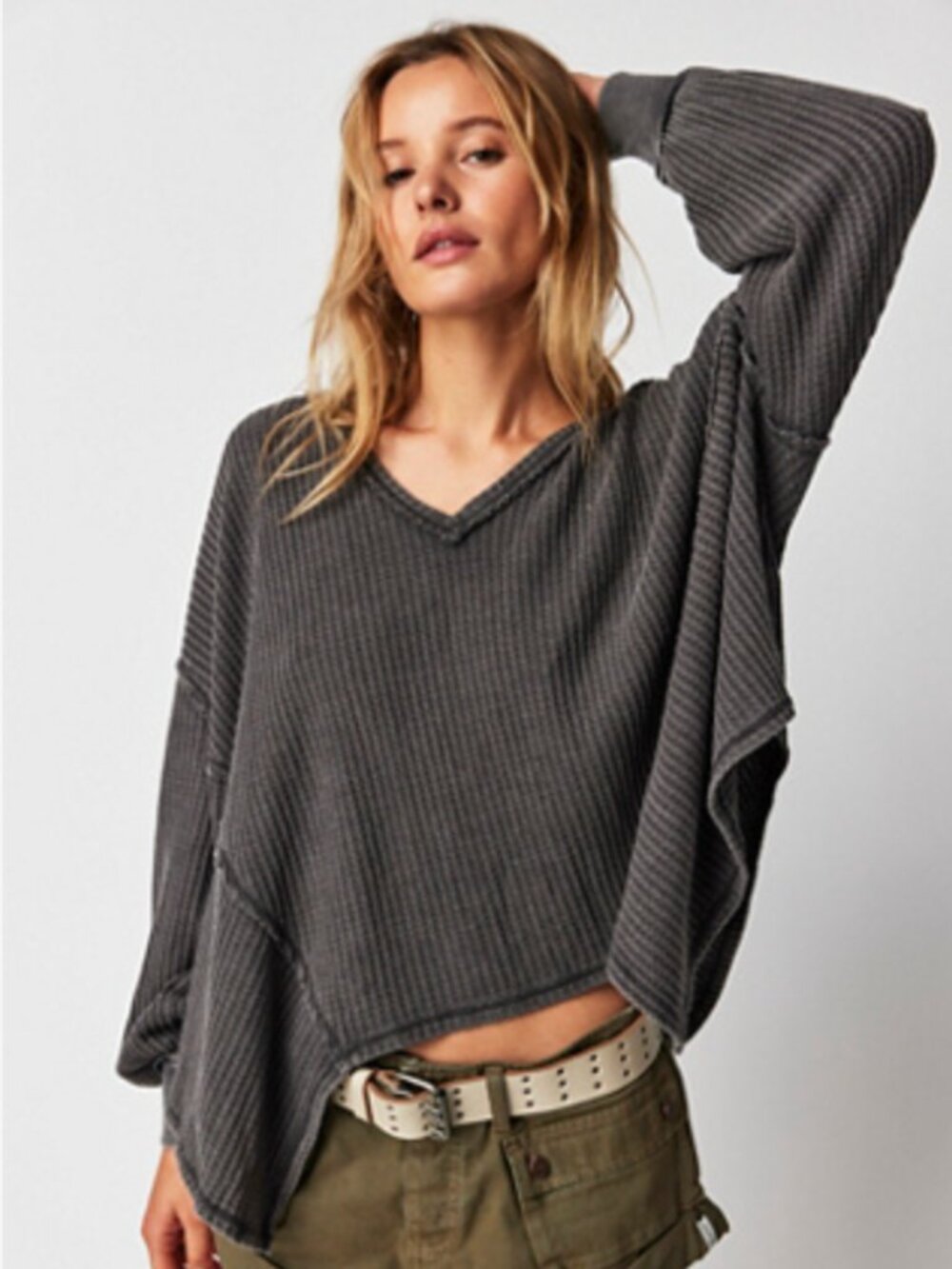 Free People - Free Coraline Thermal Top - Oversized V Neck